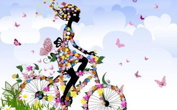 Девочка велосипед цветочки без смс